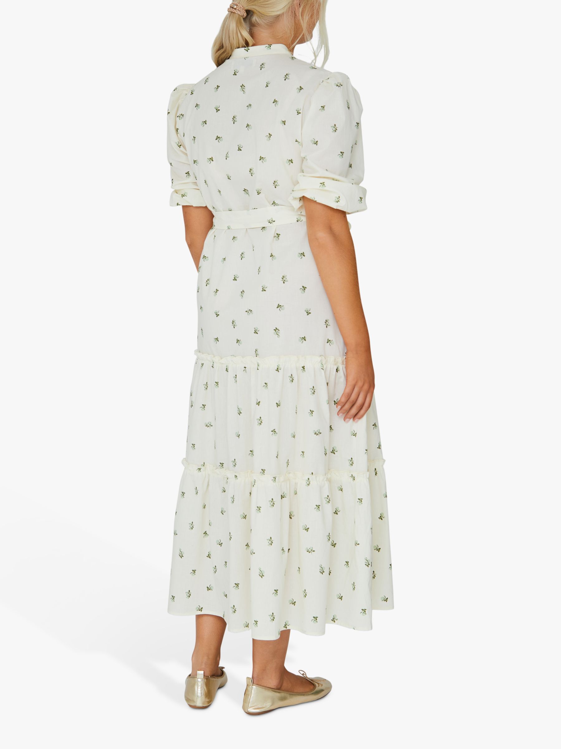 A-VIEW Kate Tiered Floral Maxi Dress, Pale Mint/Off White, 8
