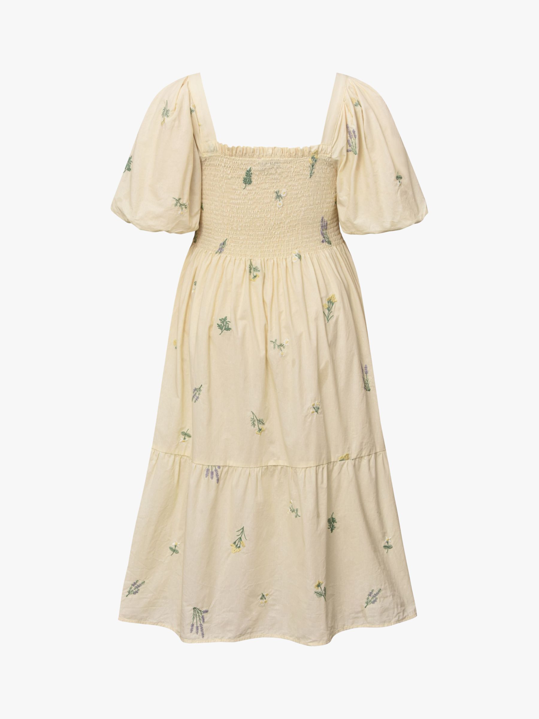 Buy A-VIEW Cheri Floral Midi Dress, Beige/Yellow Online at johnlewis.com