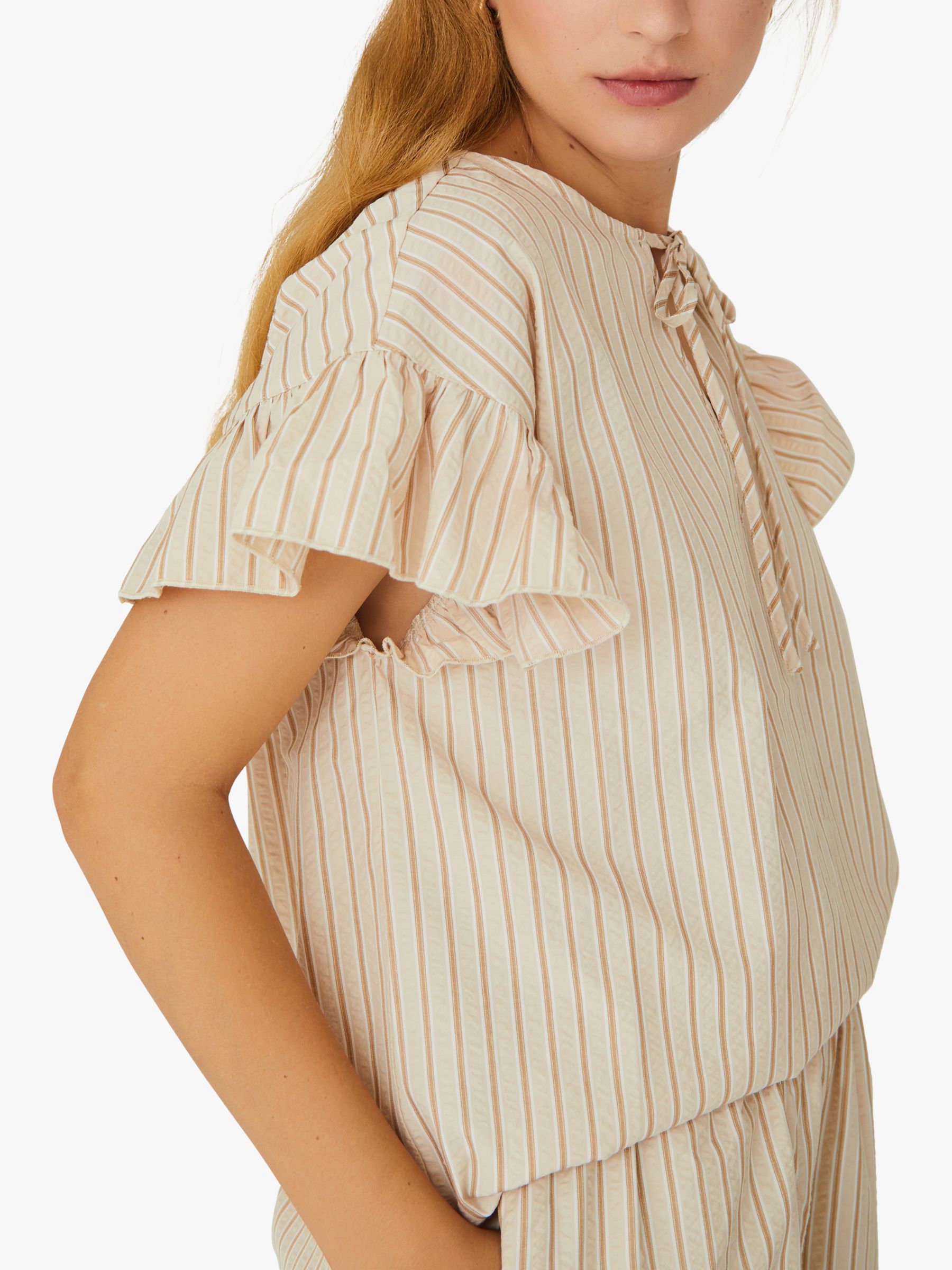Buy A-VIEW Bell Cotton Blend Short Sleeve Top Online at johnlewis.com