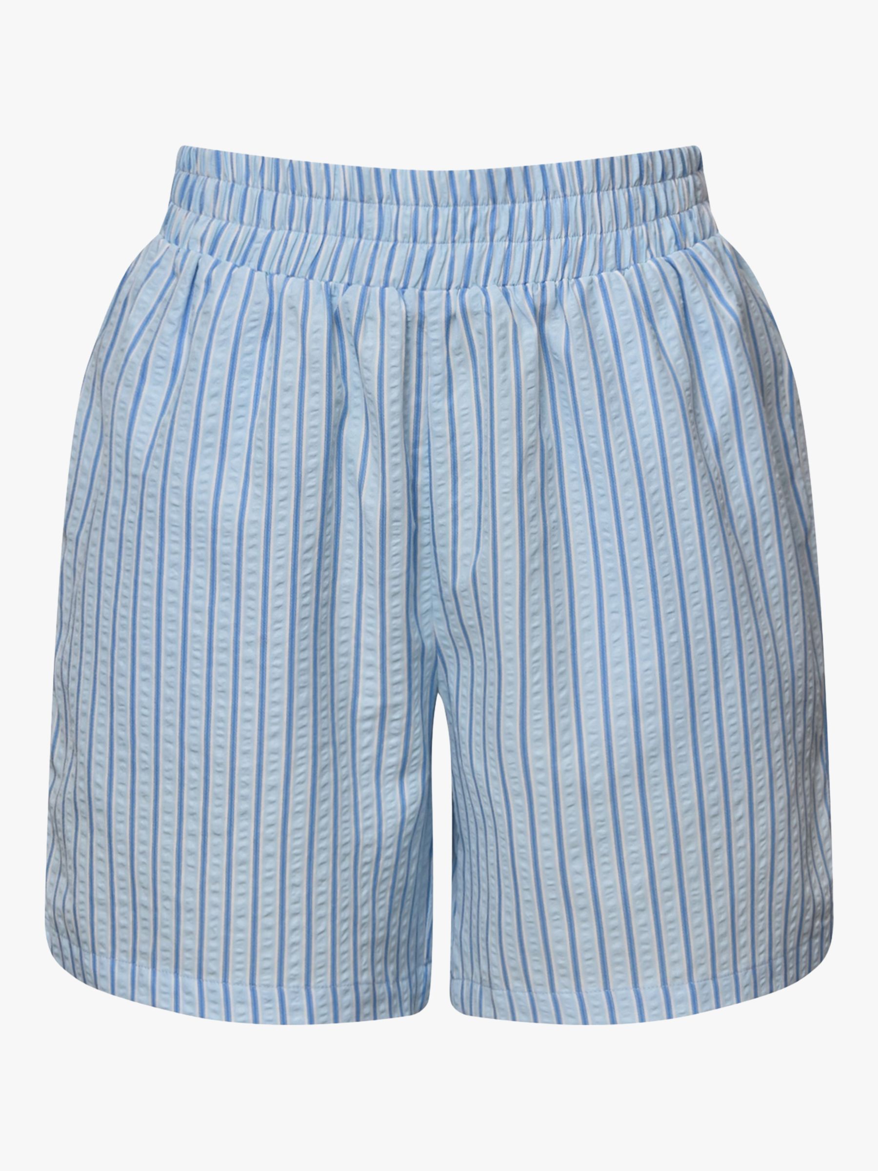Buy A-VIEW Bell Cotton Blend Stripe Shorts, Blue Online at johnlewis.com
