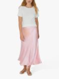 A-VIEW Carry Sateen Midi Skirt, Rose