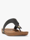 FitFlop IQushion Cork Sole Leather Toe Post Sandals, Black