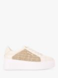 Carvela Jive Lace Up Trainers, Natural Beige
