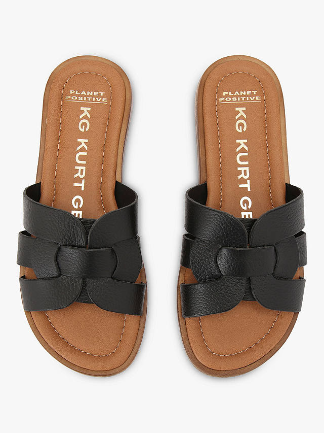 KG Kurt Geiger Robin Leather Slider Sandals, Black