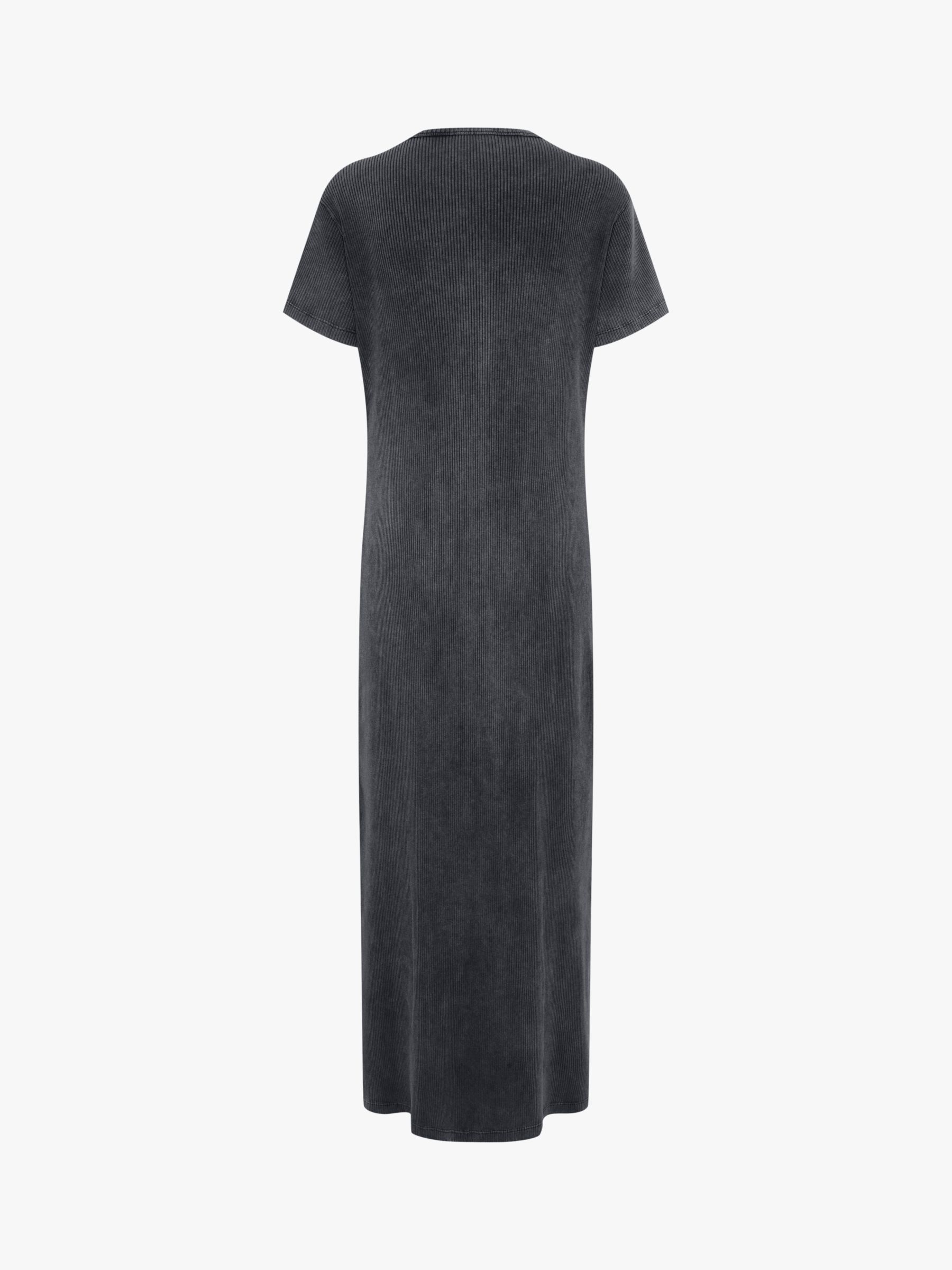 MY ESSENTIAL WARDROBE Ace Ribbed Jersey T-Shirt Maxi Dress, Washed Black, XS