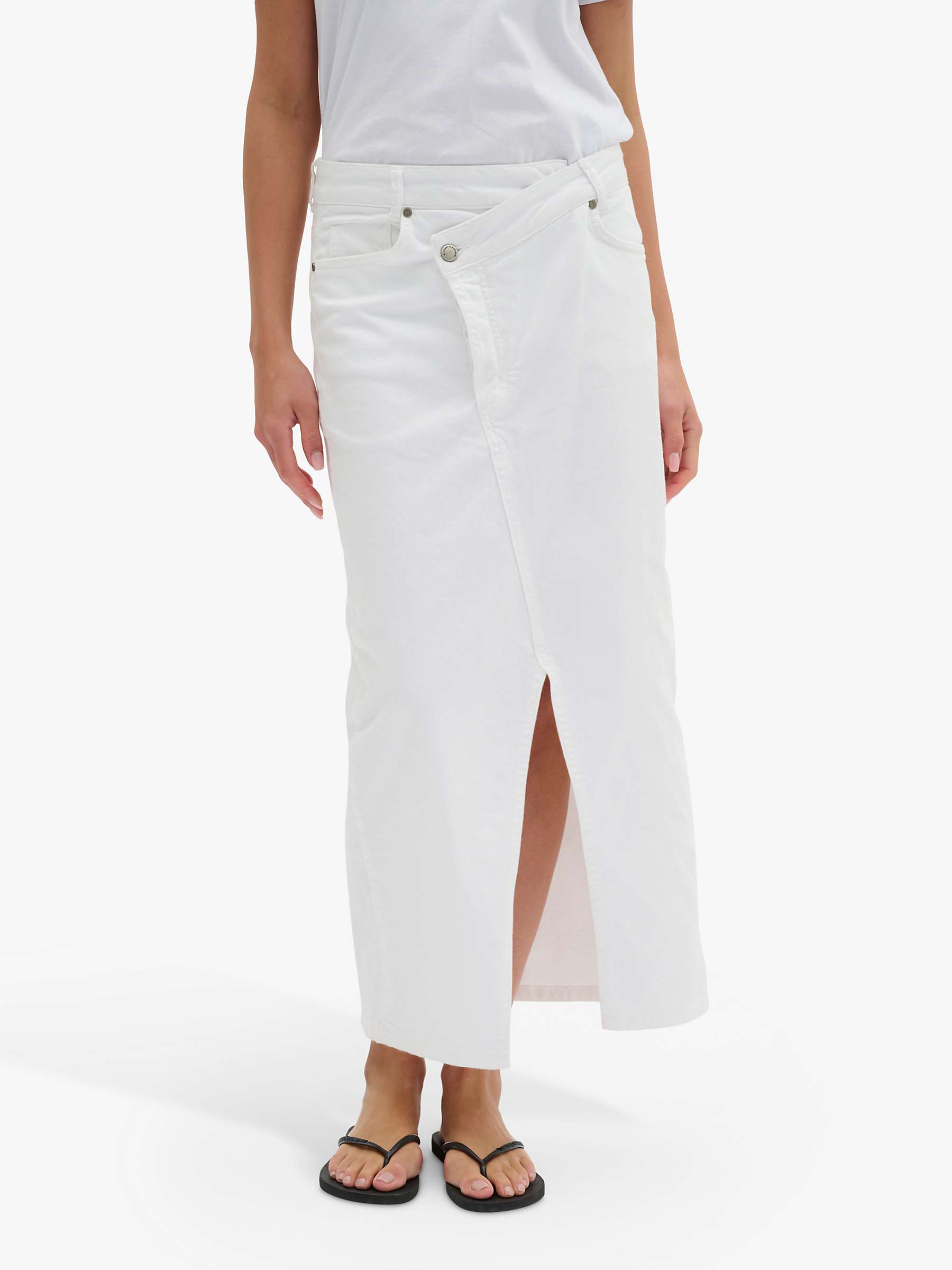 Buy MY ESSENTIAL WARDROBE Tempa Wrap Denim Midi Skirt, White Wash Online at johnlewis.com