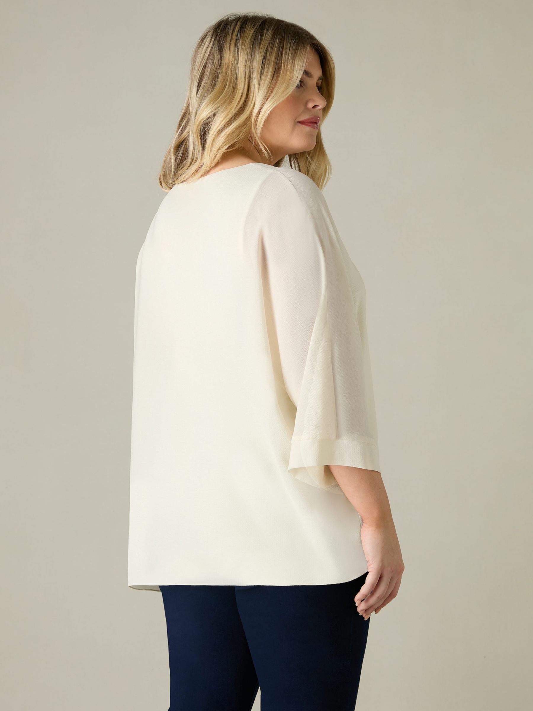 Buy Live Unlimited Curve Textured Overlay Top, White Online at johnlewis.com
