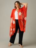 Live Unlimited Curve Floral Kimono, Red