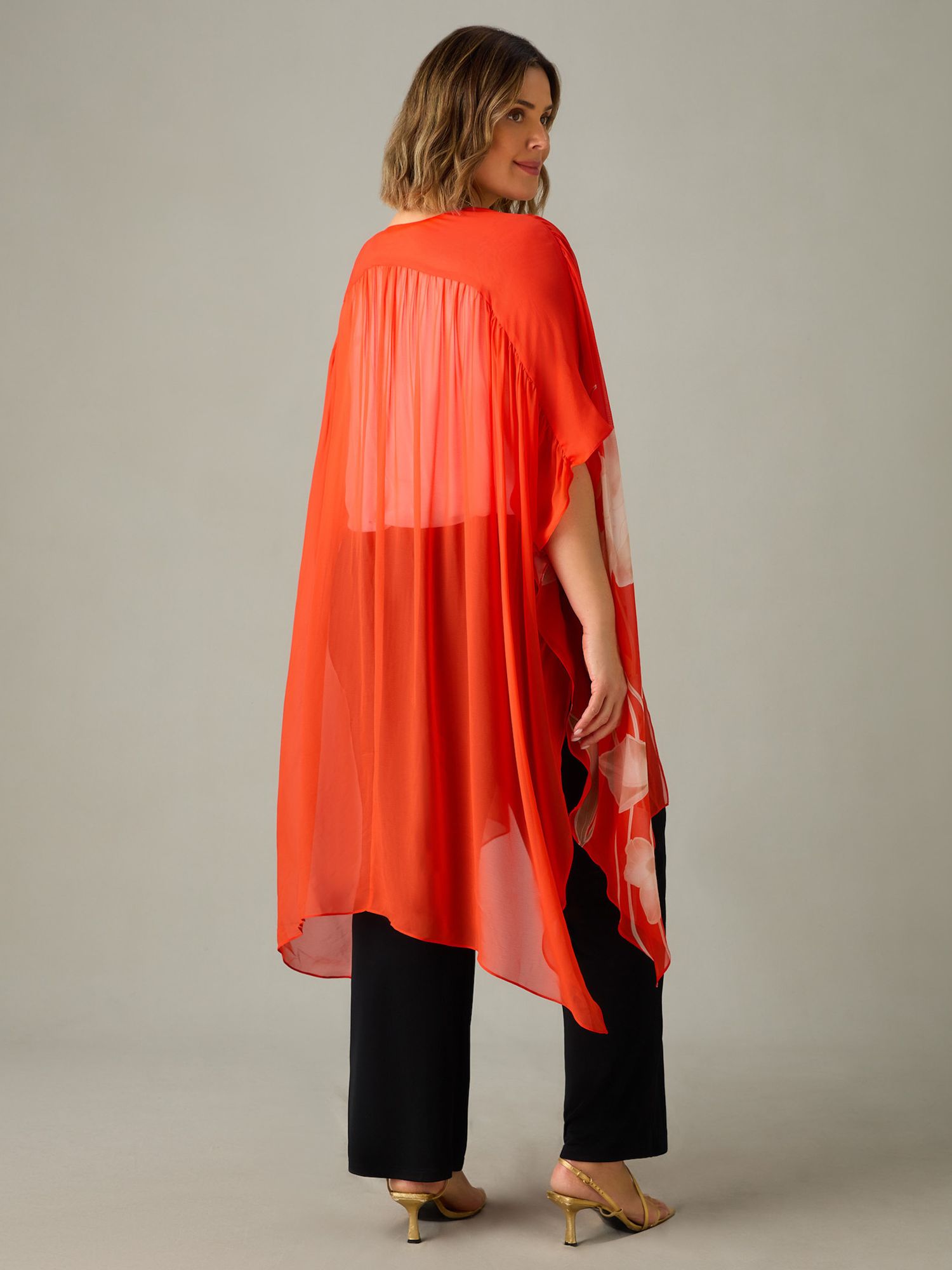 Buy Live Unlimited Curve Floral Kimono, Red Online at johnlewis.com