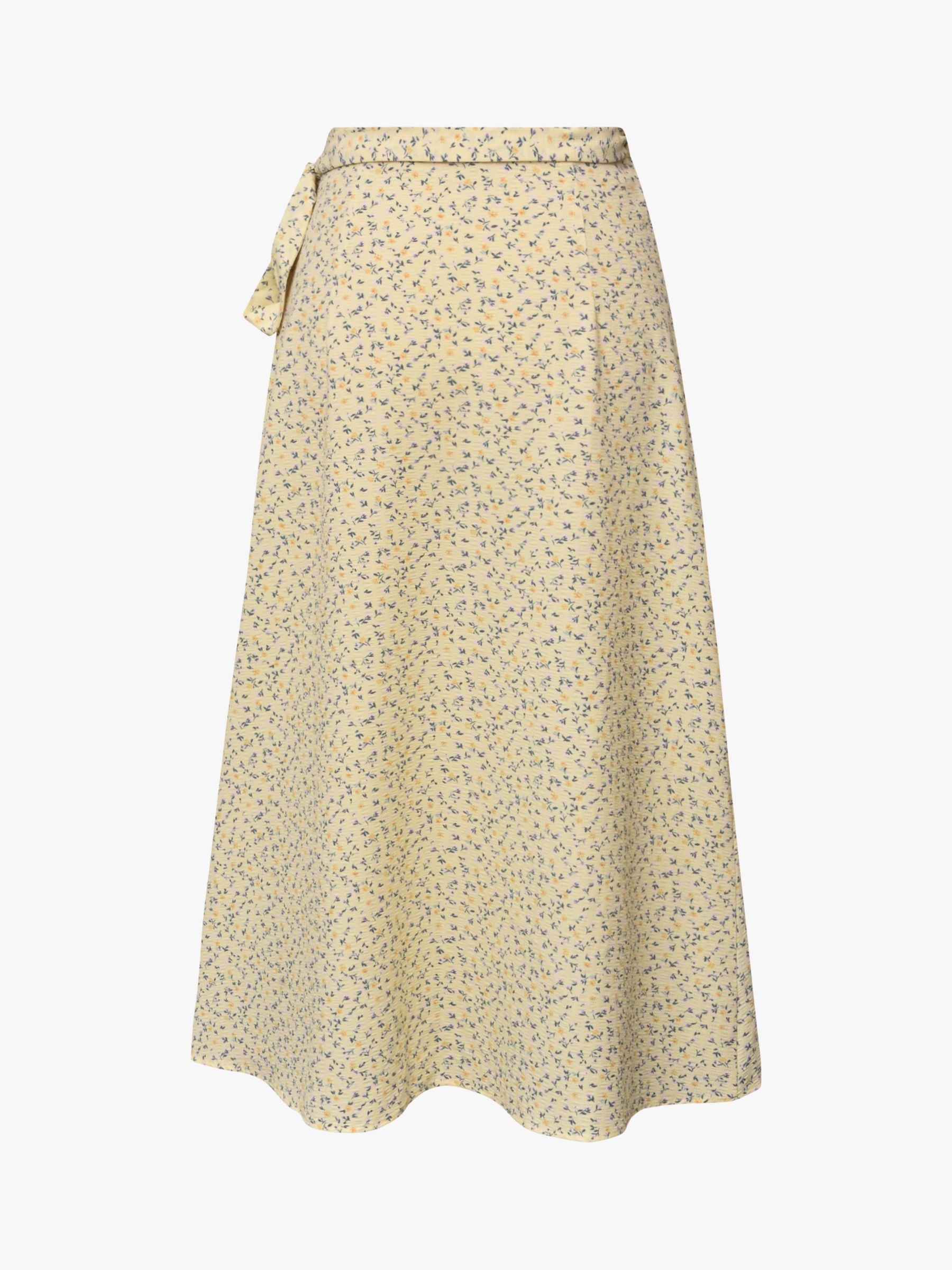 Buy A-VIEW Peony Wrap Midi Skirt, Light Yellow Online at johnlewis.com