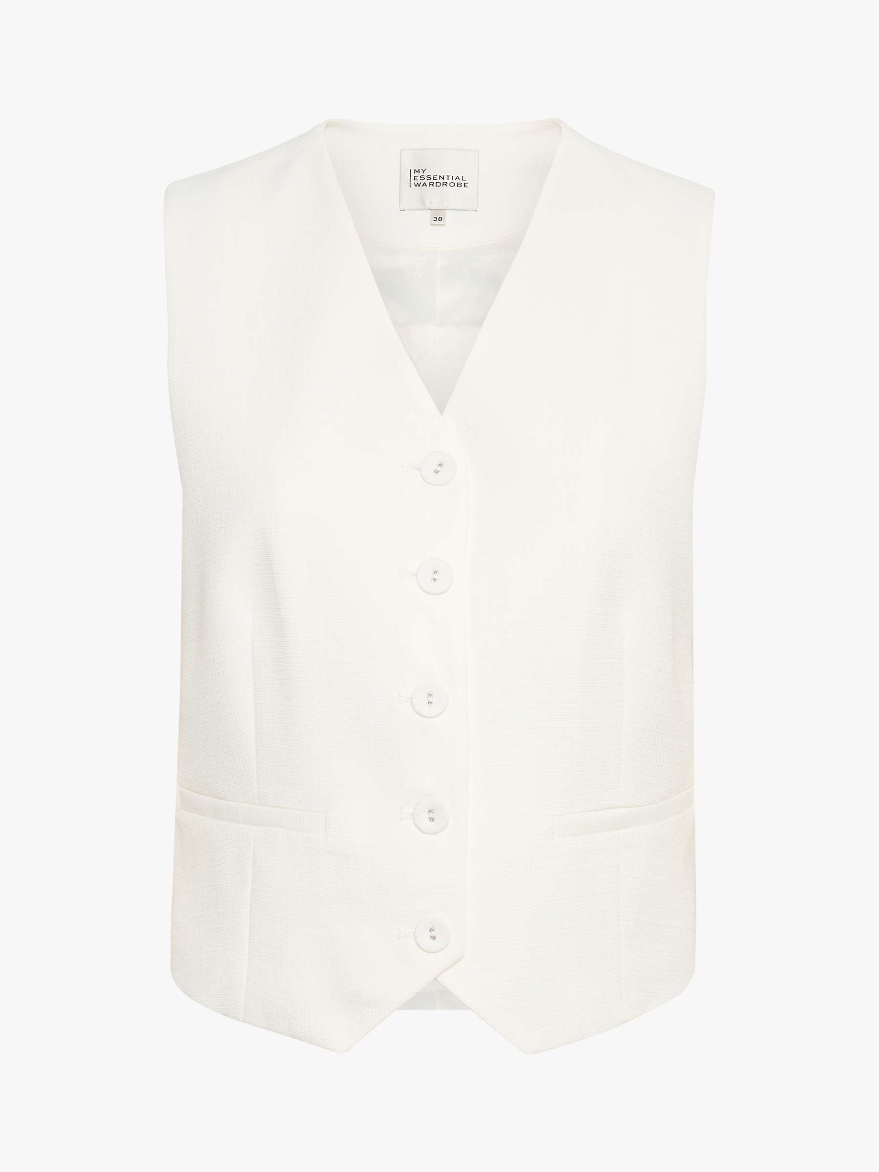 Buy MY ESSENTIAL WARDROBE Carla Tailored Waistcoat, Bright White Online at johnlewis.com