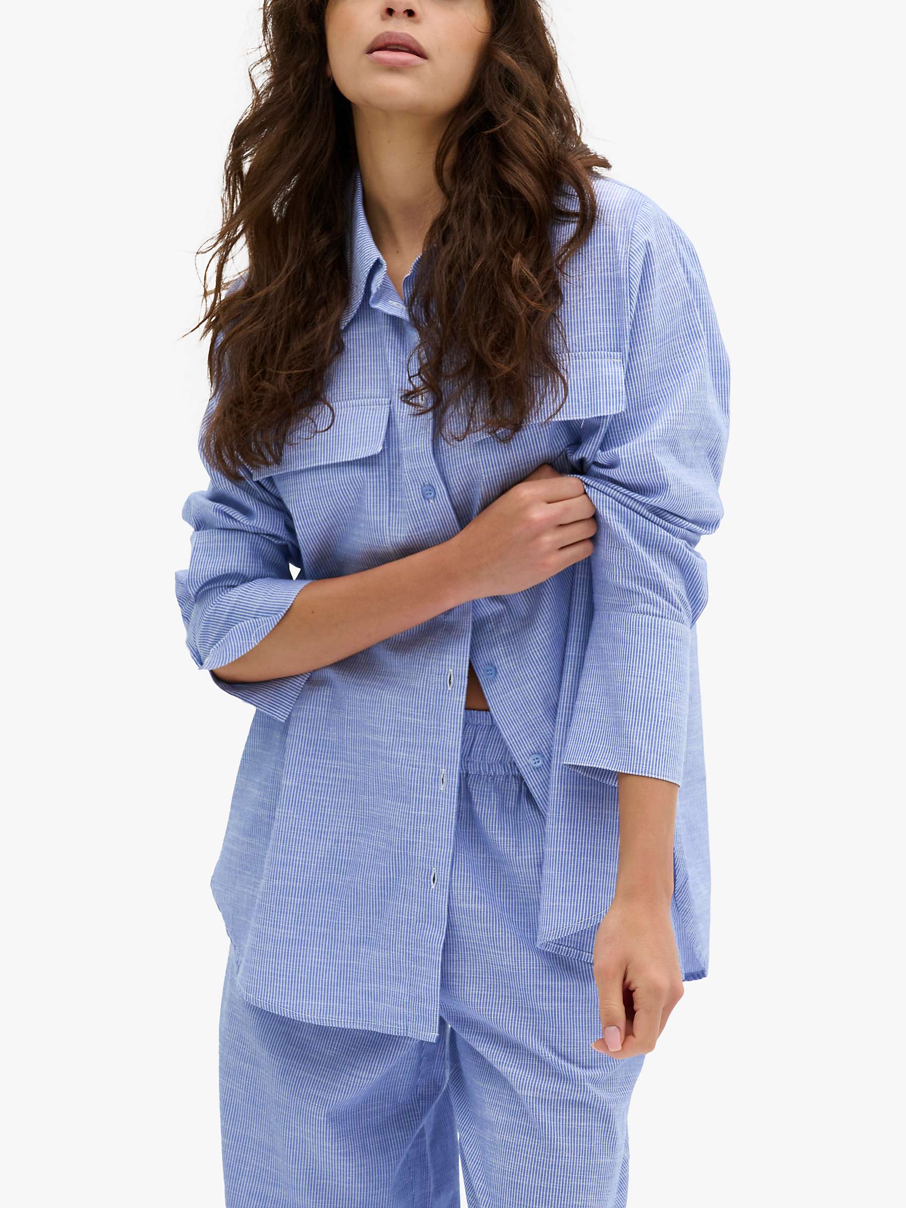 Buy MY ESSENTIAL WARDROBE Skye Regular Fit Cotton Shirt, Delft Blue Online at johnlewis.com