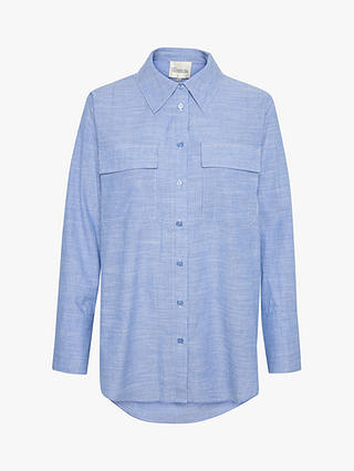 MY ESSENTIAL WARDROBE Skye Regular Fit Cotton Shirt, Delft Blue