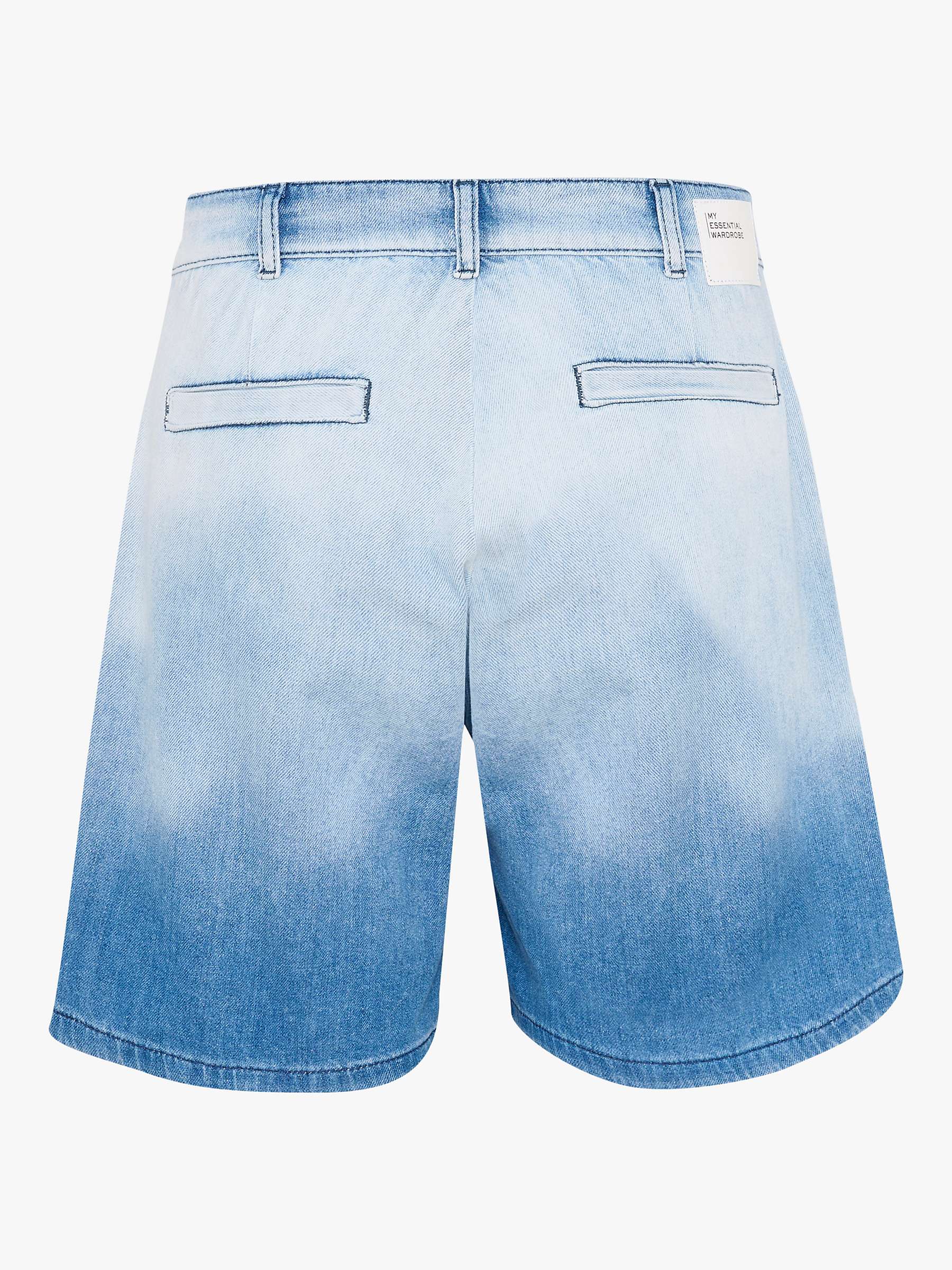 Buy MY ESSENTIAL WARDROBE Malo Wide Leg High Waist Denim Shorts, Blue Dip Dye Online at johnlewis.com