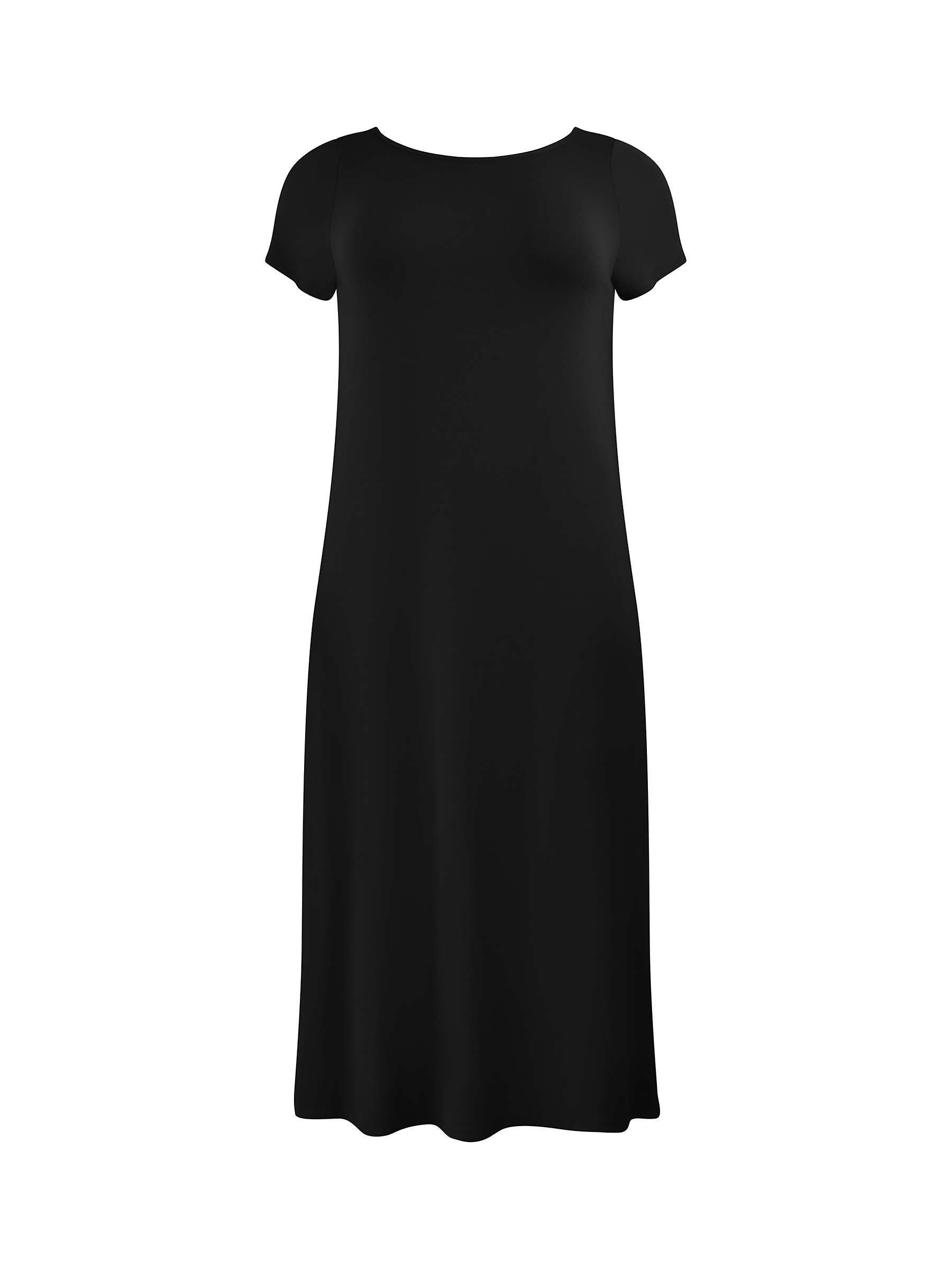 Buy Live Unlimited Curve Flutter Sleeve T-Shirt Midi Dress, Black Online at johnlewis.com