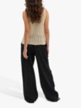 MY ESSENTIAL WARDROBE Dias Elastic Waist Wide Leg Trousers, Black