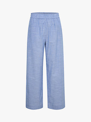 MY ESSENTIAL WARDROBE Skye High Waisted Wide Leg Trousers, Delft Blue Striped