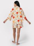 Chelsea Peers Sun & Moon Print Oversized Short Pyjamas, Off White/Multi