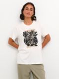 KAFFE Thora Graphic Short Sleeve T-Shirt, Chalk