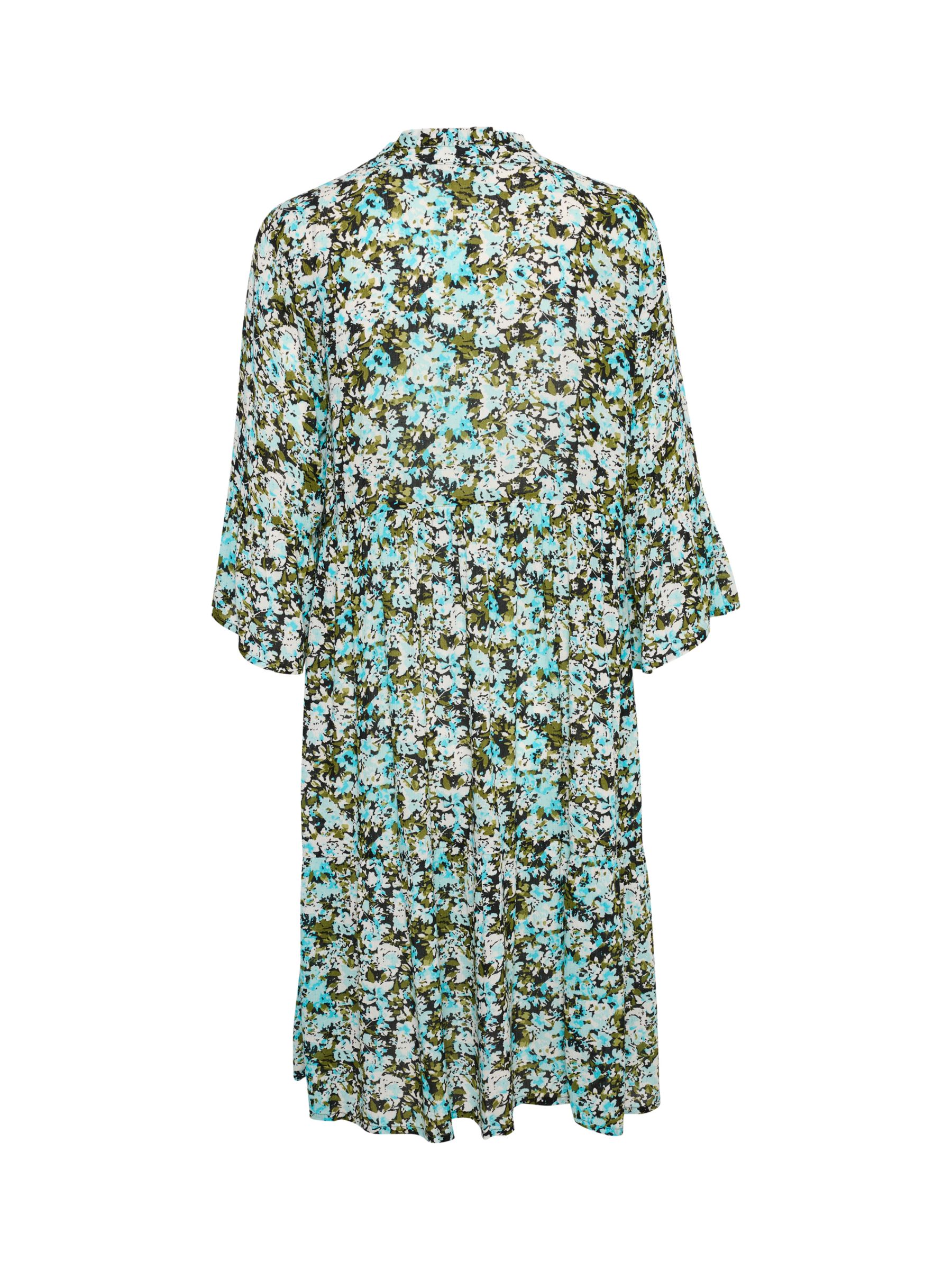 KAFFE Hera Amber Abstract Print Dress, Blue/Green