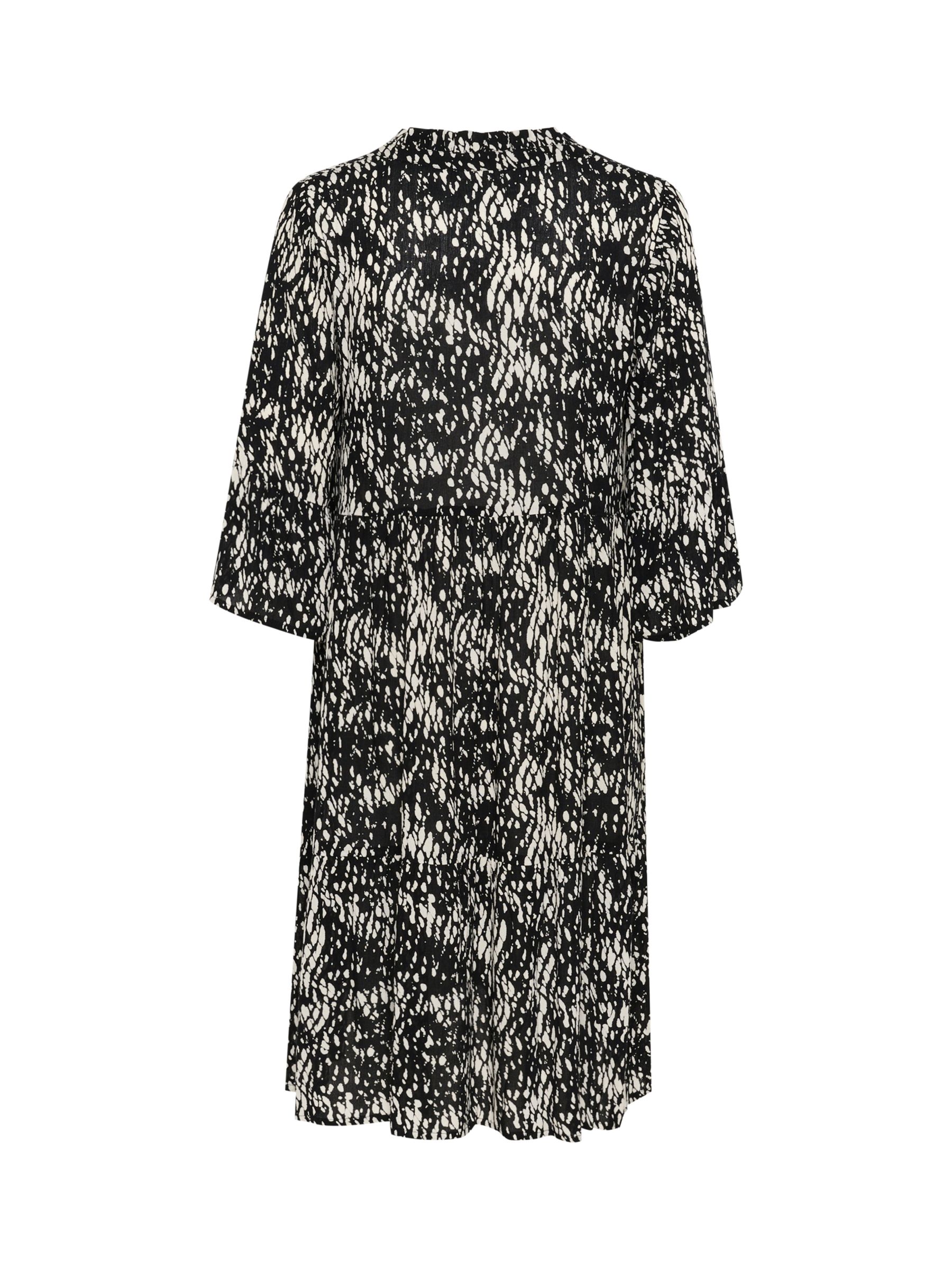 KAFFE Hera Amber Abstract Graphic Print Dress, Black/White, 8