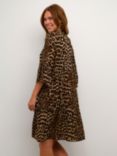 KAFFE Hera Amber Leopard Print Dress, Brown