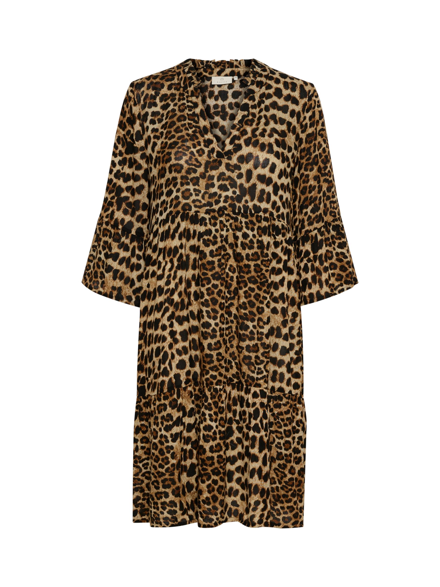 KAFFE Hera Amber Leopard Print Dress, Brown