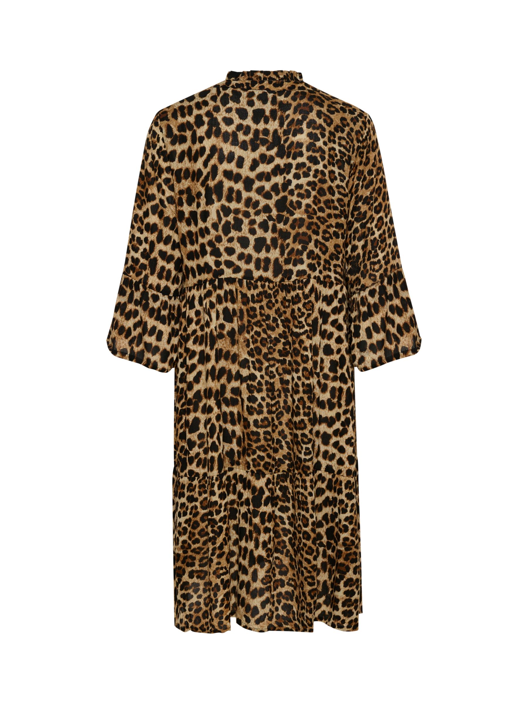 KAFFE Hera Amber Leopard Print Dress, Brown