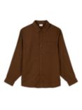 Chelsea Peers Linen Blend Long Sleeve Shirt, Brown