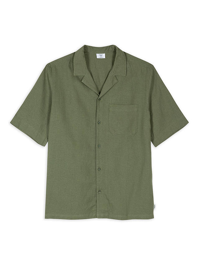 Chelsea Peers Linen Blend Short Sleeve Shirt, Khaki