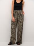 KAFFE Milia Zebra Print Trousers, Chinchilla/Black