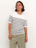 KAFFE Lizza Short Sleeve Striped Knitted Top