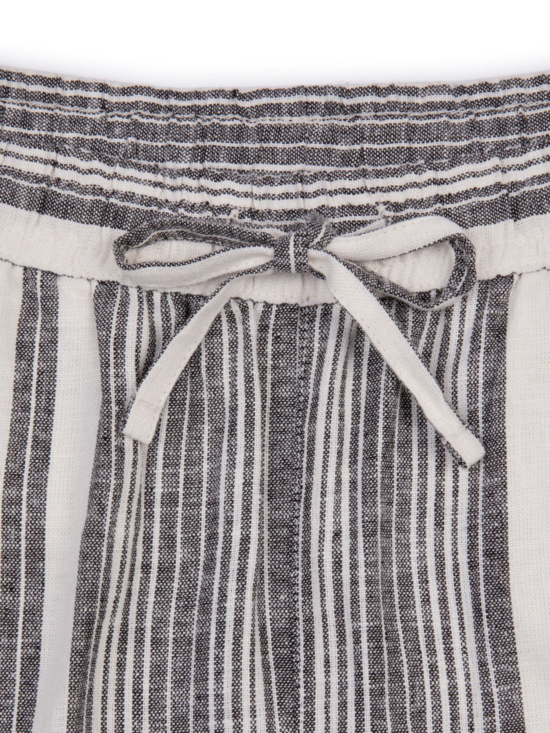 Chelsea Peers Linen Blend Stripe Shorts, White/Multi, L