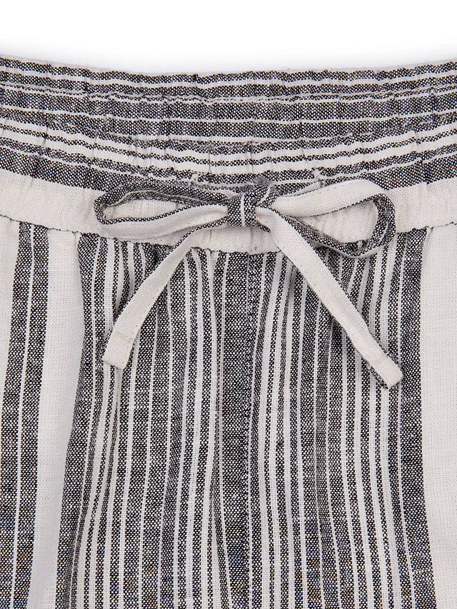 Chelsea Peers Linen Blend Stripe Shorts, White/Multi