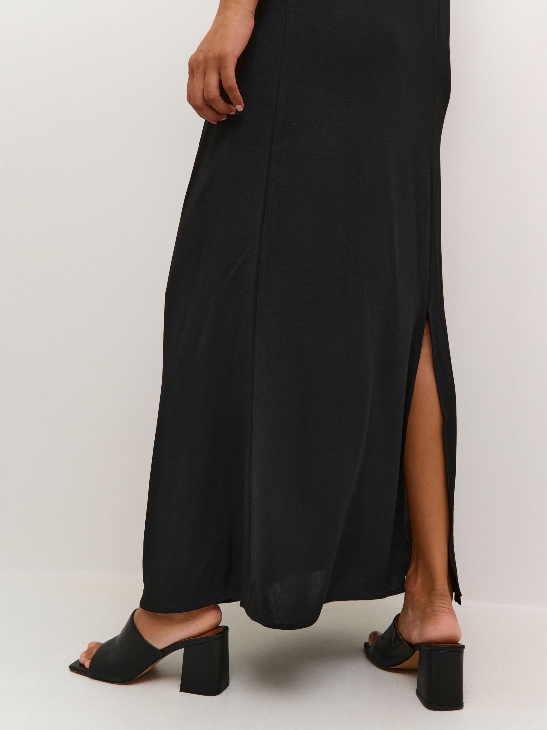 KAFFE Silja V-Neck Sleeveless Maxi Dress, Deep Black, 8
