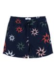 Chelsea Peers Kids' Sun Swirl Print Swim Shorts, Navy/Multi
