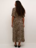 KAFFE Arina Animal Print Maxi Dress, Brown
