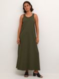 KAFFE Ditte Jersey Sleeveless Maxi Dress, Forest Night