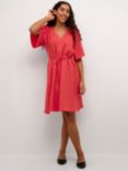 KAFFE Elise V-Neck Belted Knee Length Dress