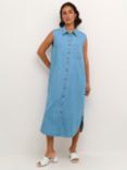 KAFFE Louise Midi Dress, Medium Blue Chambray