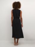 KAFFE Liny Linen Blend Midi Dress, Deep Black