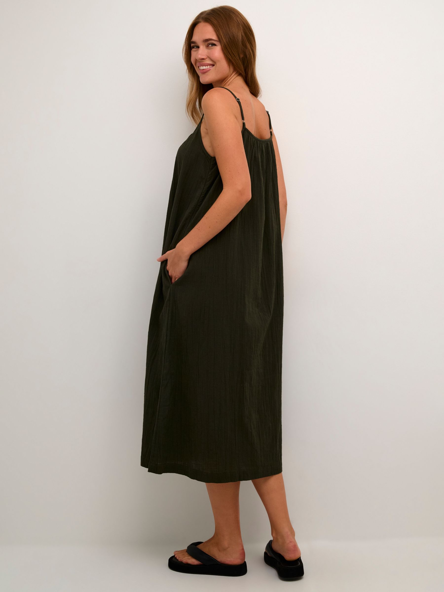 Buy KAFFE Pauline Spaghetti Strap Midi Dress Online at johnlewis.com