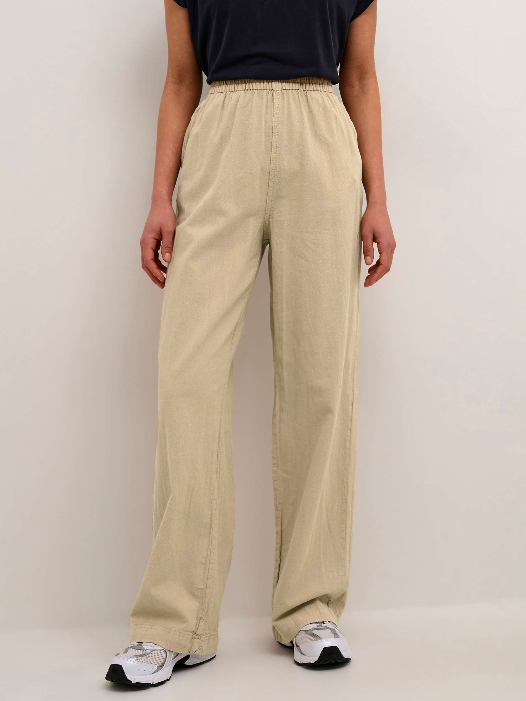 Buy KAFFE Naya Elastic Waist Trousers, Classic Sand Online at johnlewis.com