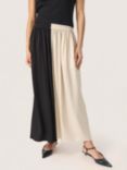 Soaked In Luxury Cevina Two Tone A-Line Maxi Skirt, Black/White