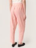 Soaked In Luxury Belira Cropped Leg Casual Trousers, Hot Coral Stripes