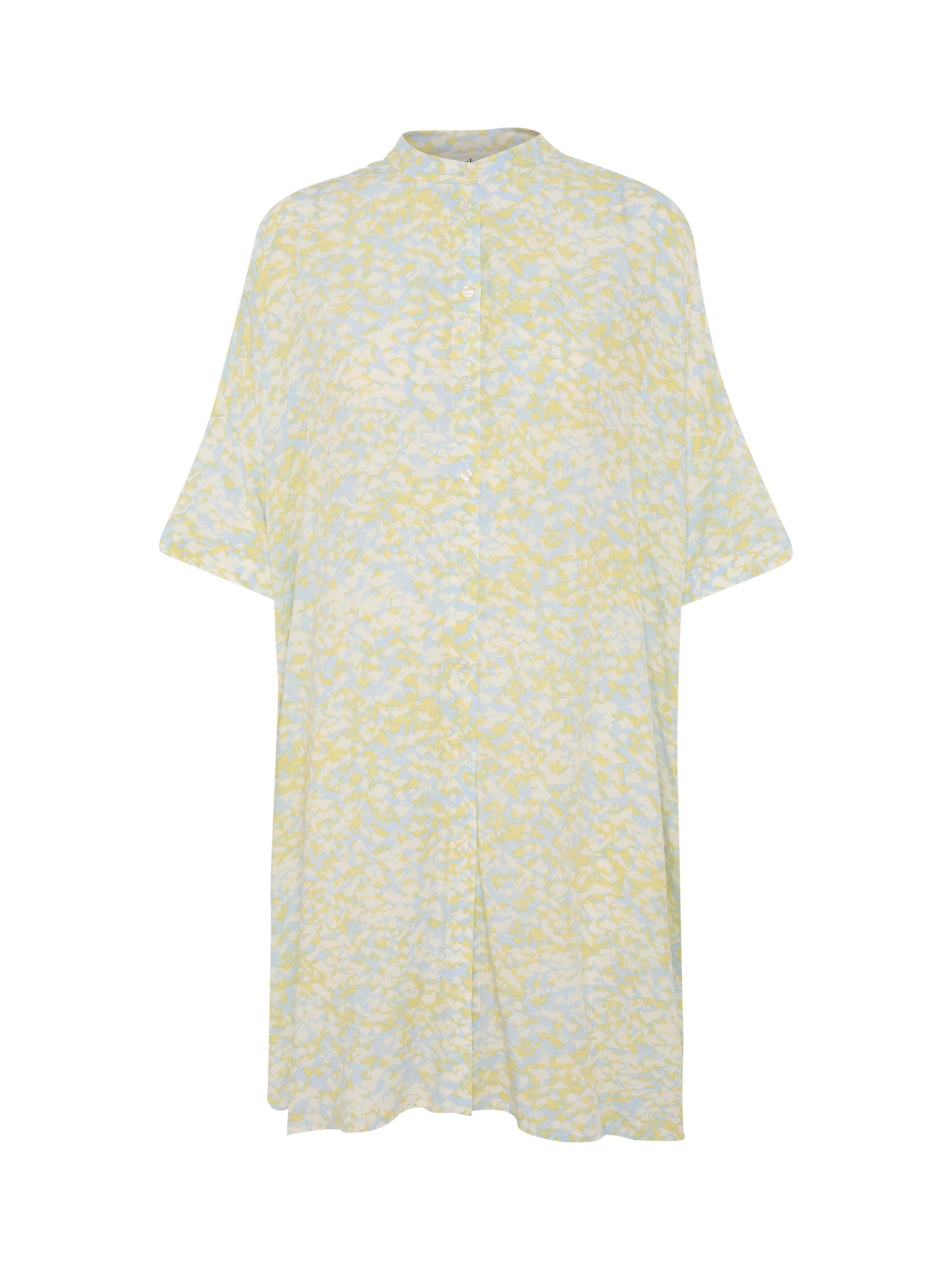 Soaked In Luxury Wynter Skyway Dizzy Print Shirt Dress, Multi, XS