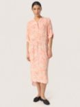 Soaked In Luxury Zaya Dizzy Print Midi Dress, Apricot/Multi