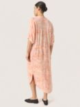 Soaked In Luxury Zaya Dizzy Print Midi Dress, Apricot/Multi