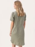 Part Two Aminase Linen Short Sleeve Pocket Dress, Vetiver