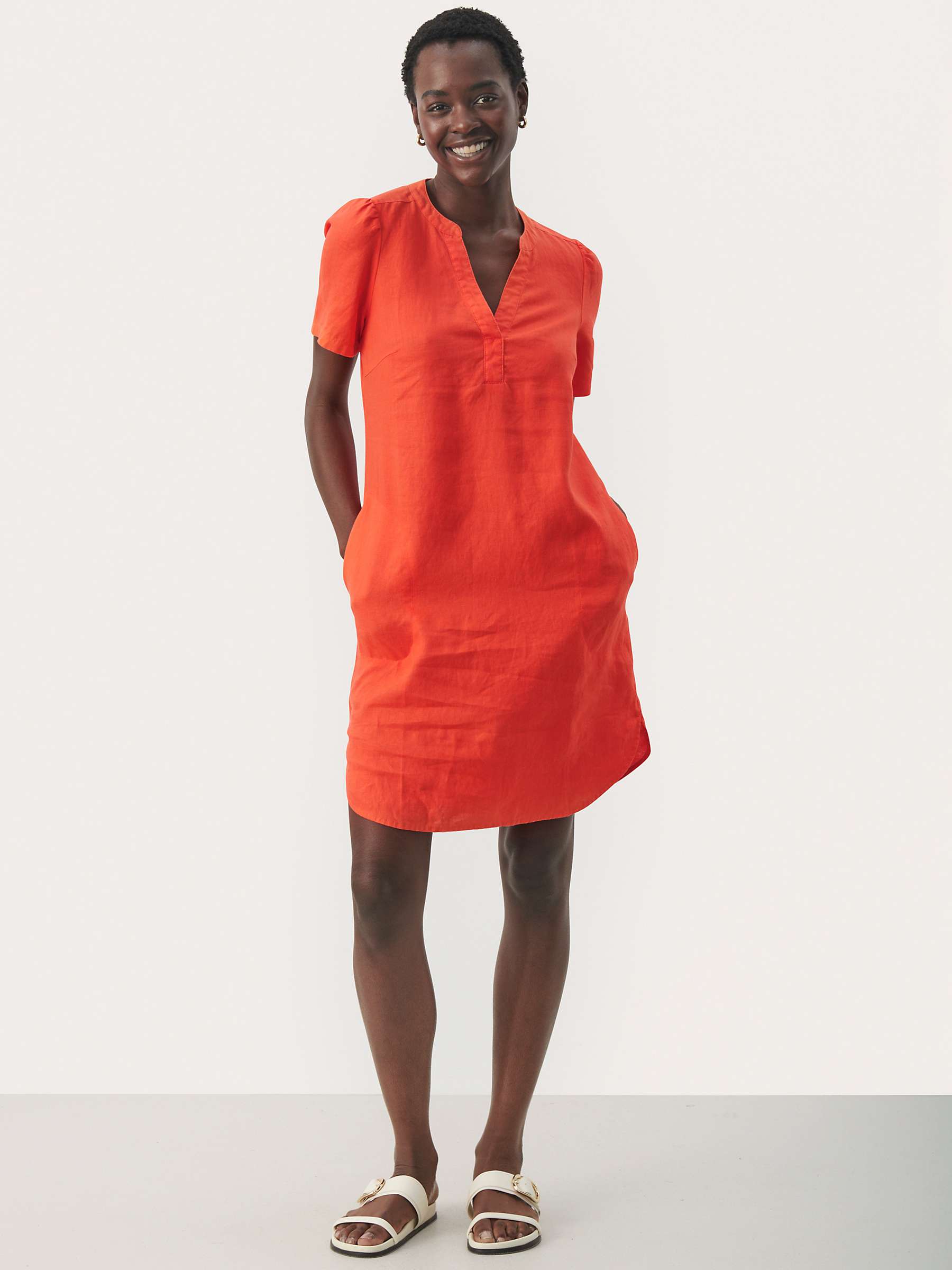 Buy Part Two Aminase Short Sleeve Dress, Mandarin Red Online at johnlewis.com
